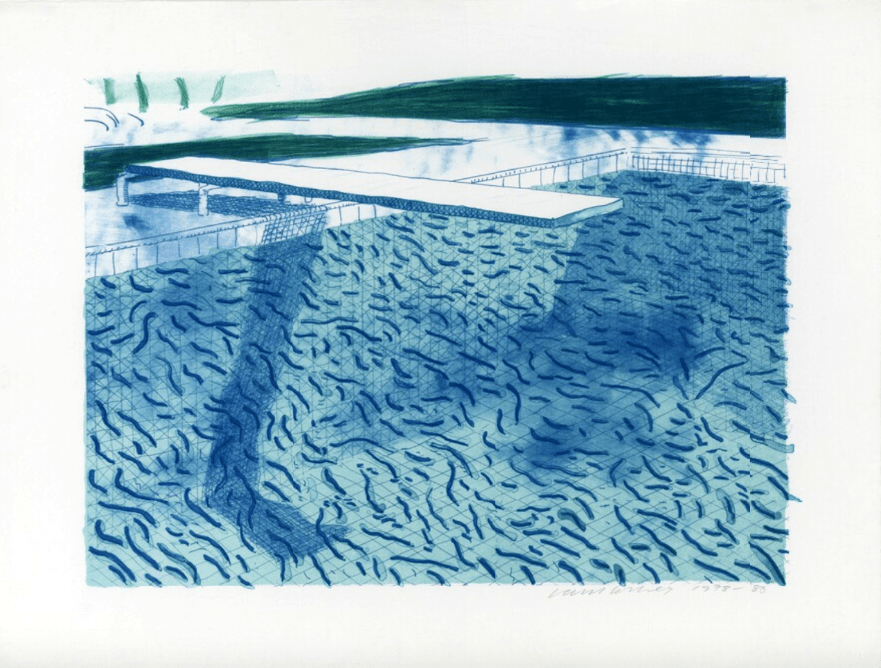 Lithograph of Water Made of Lines with Two Light Blue Washes (Museum of Contemporary Art Tokyo 206; Tyler 249)