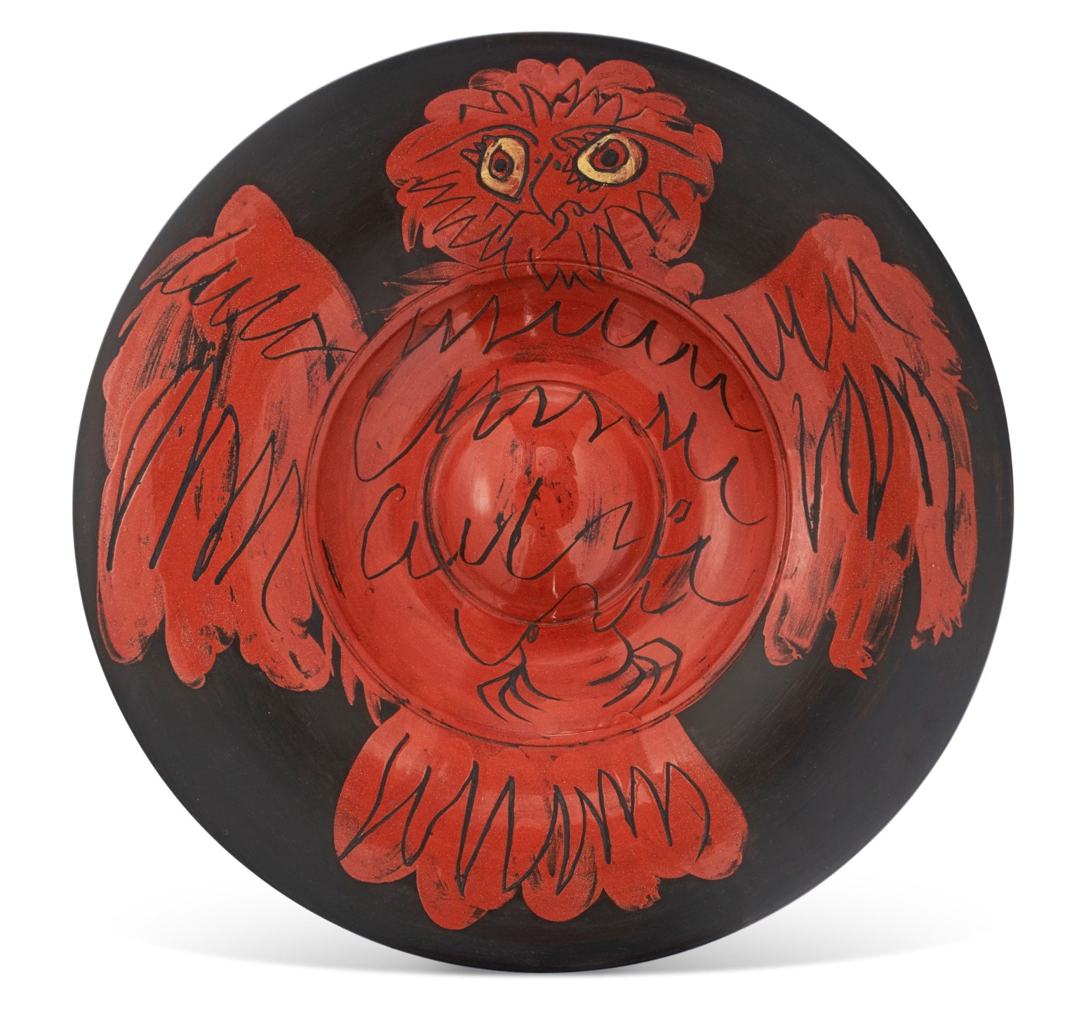 Hibou Rouge Sur Fond Noir (A.R. 399)