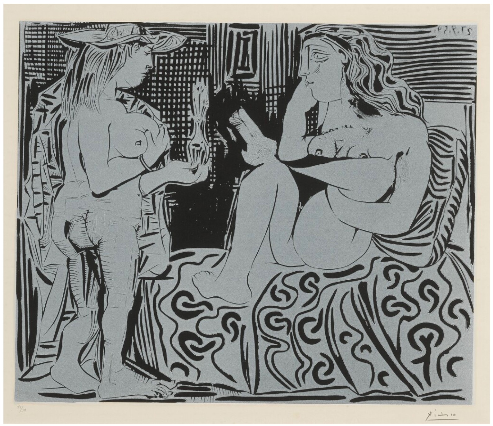 Deux Femmes avec un Vase a Fleurs (B. 915, BA. 1239)