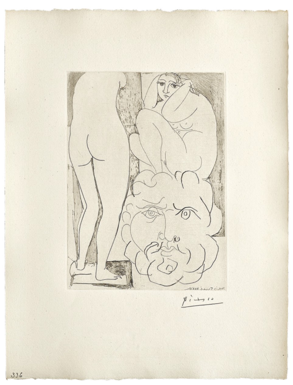 Femme Songeuse et Inquiete dans L'Atelier de Sculpture (from the Suite Vollard) (Bloch 188, Baer 347)