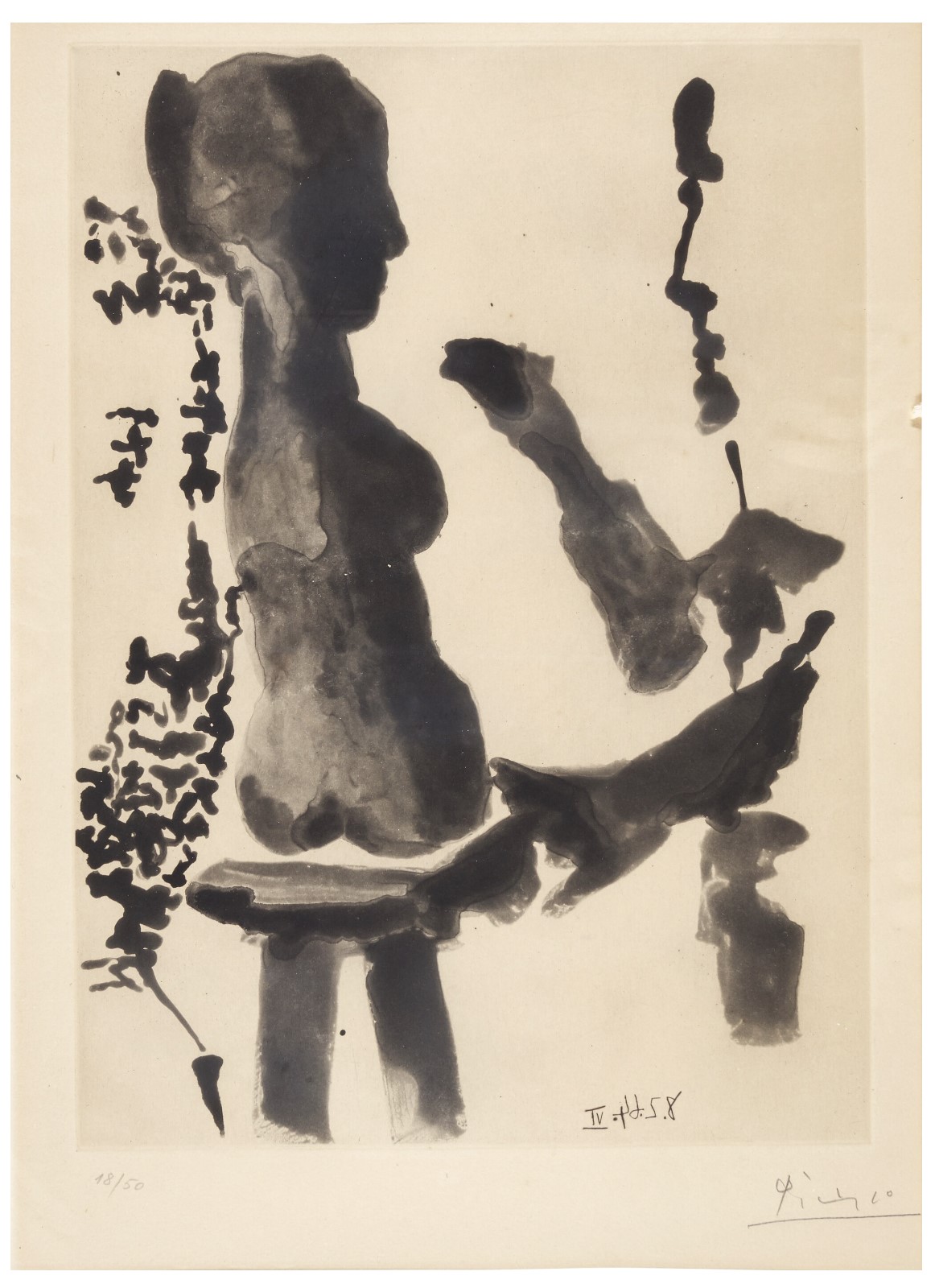 Sculpteur devant sa selette, avec un spectateur barbu (B. 1191, Ba. 1160)