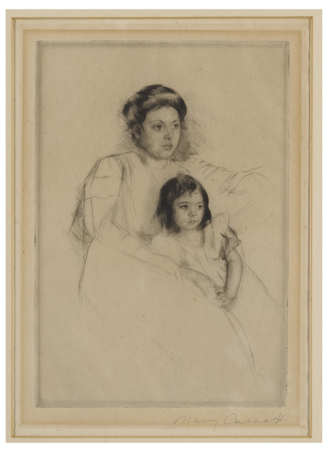 Margot Leaning Against Her Mother (B. 175)