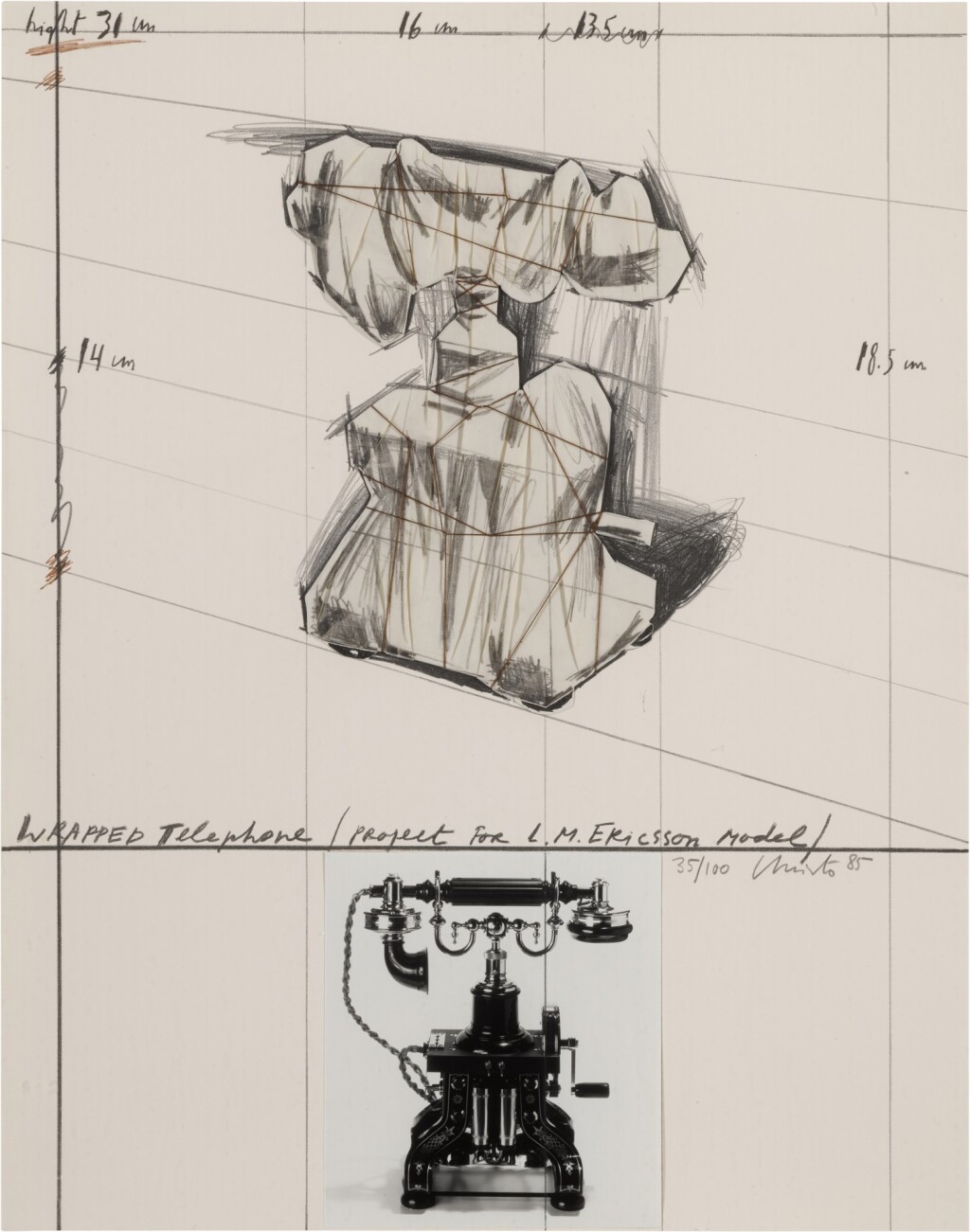 Wrapped Telephone, Project for L.M. Ericsson Model (Schellmann 119)