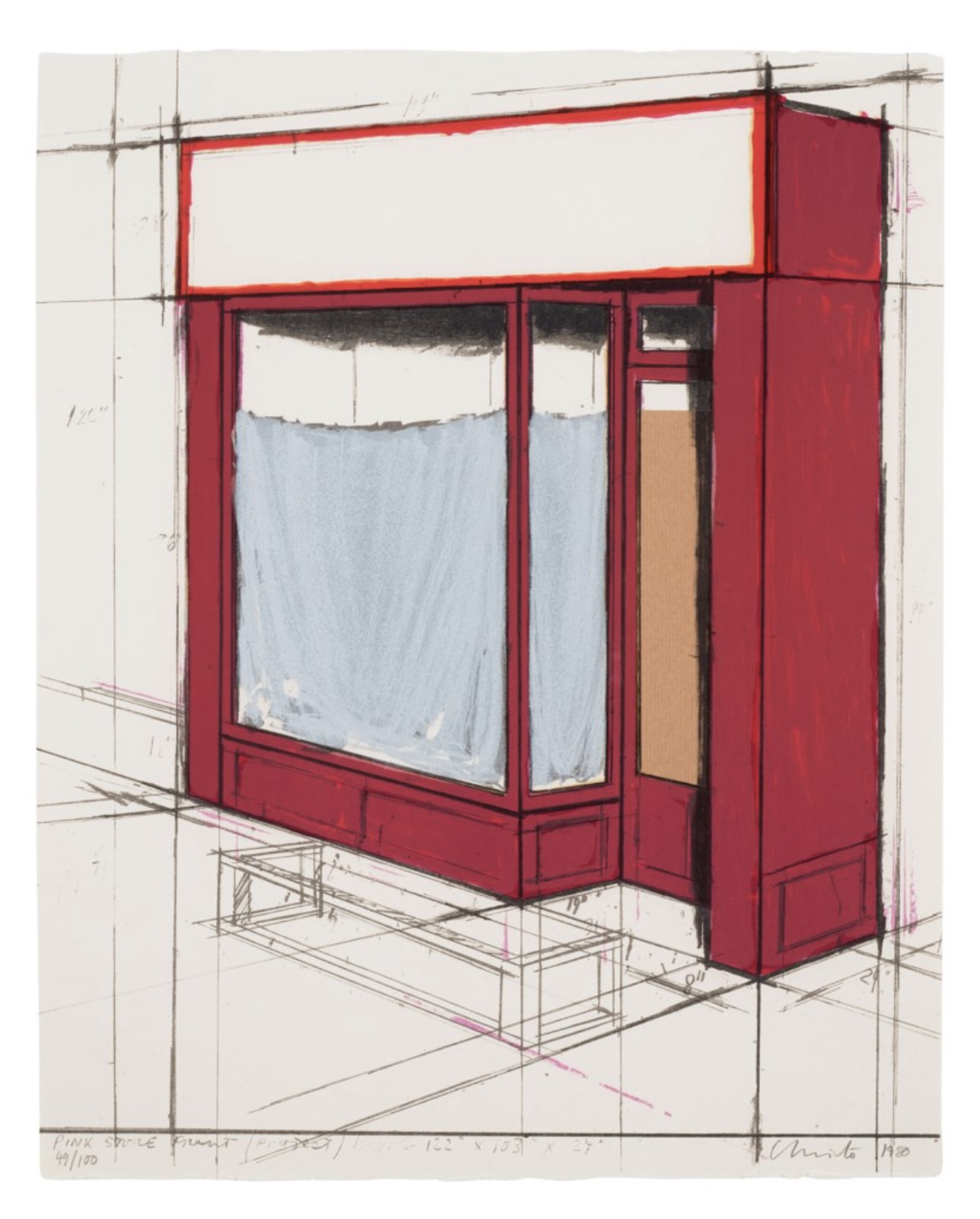 Pink Store Front, Project, from Marginalia, Homage to Shimizu (Schellmann 105)