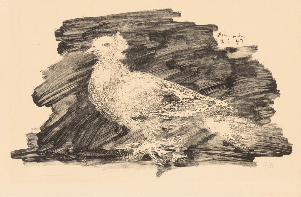 PIGEON AU FOND GRIS (B. 418; M. 64)