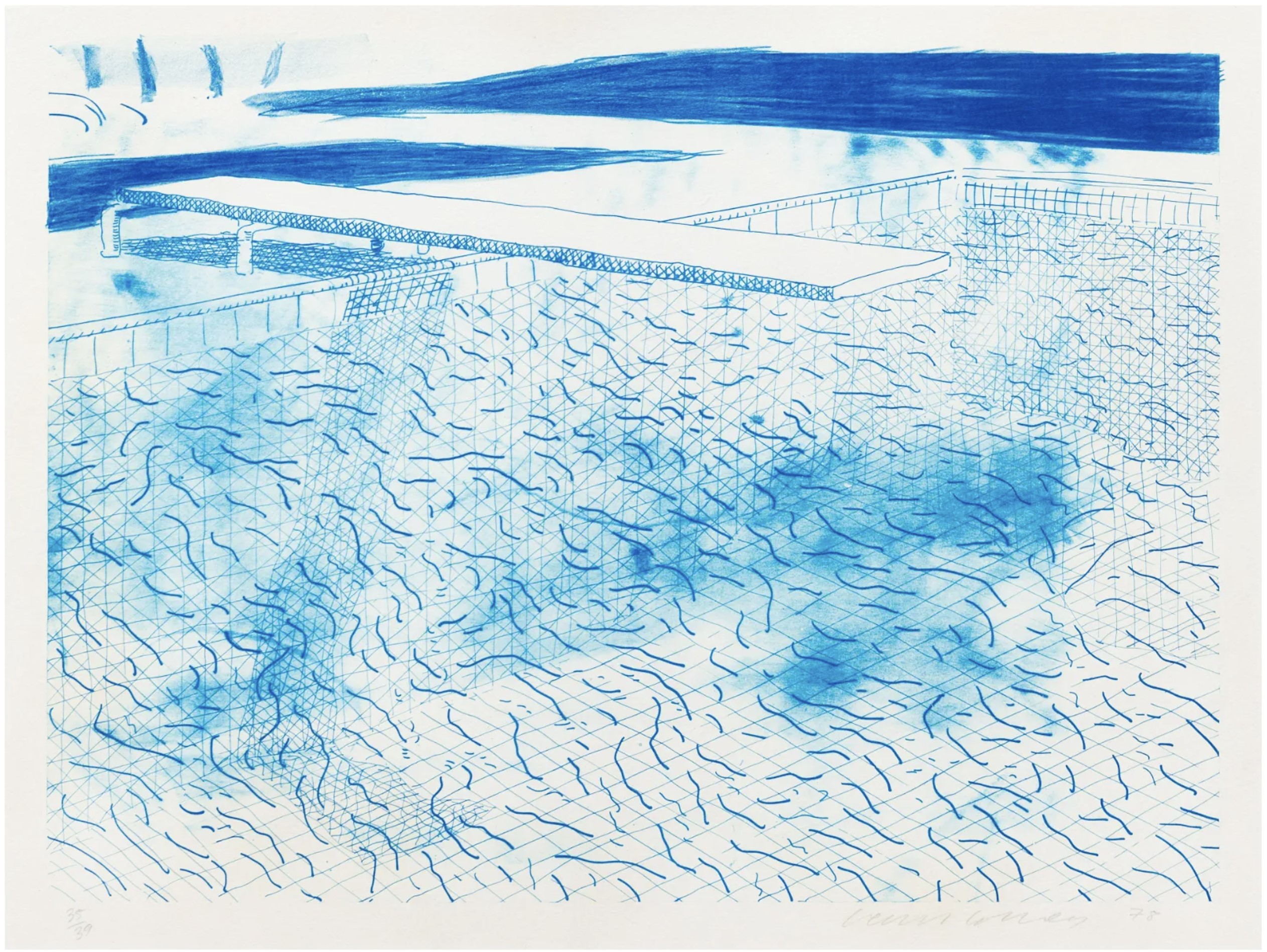 Lithographic Water Made of Lines, Crayon and Two Blue Washes (Tyler Graphics 252; MCA Tokyo 209)