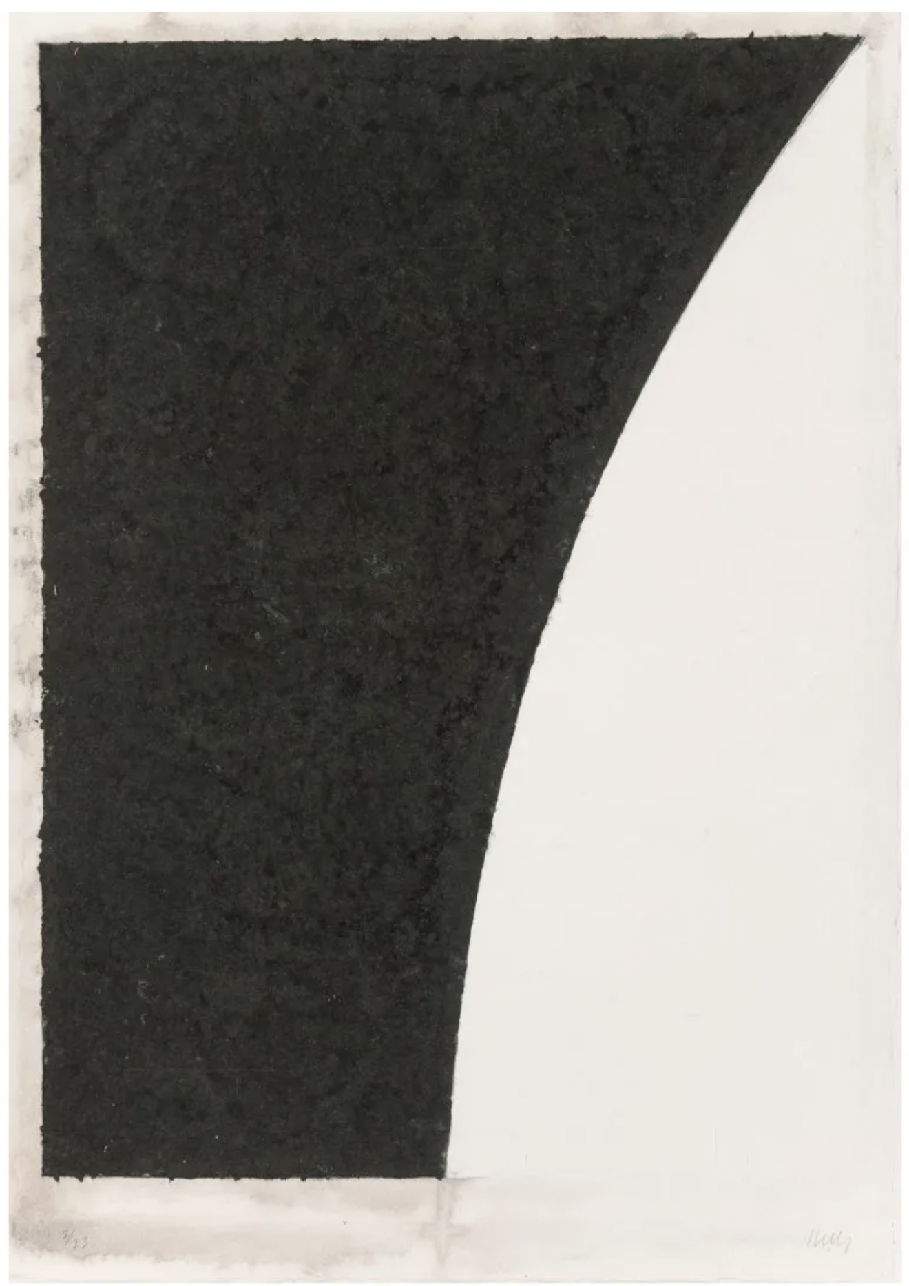 Colored Paper Image I (White Curve with Black I), from Colored Paper Images (Axsom 141)