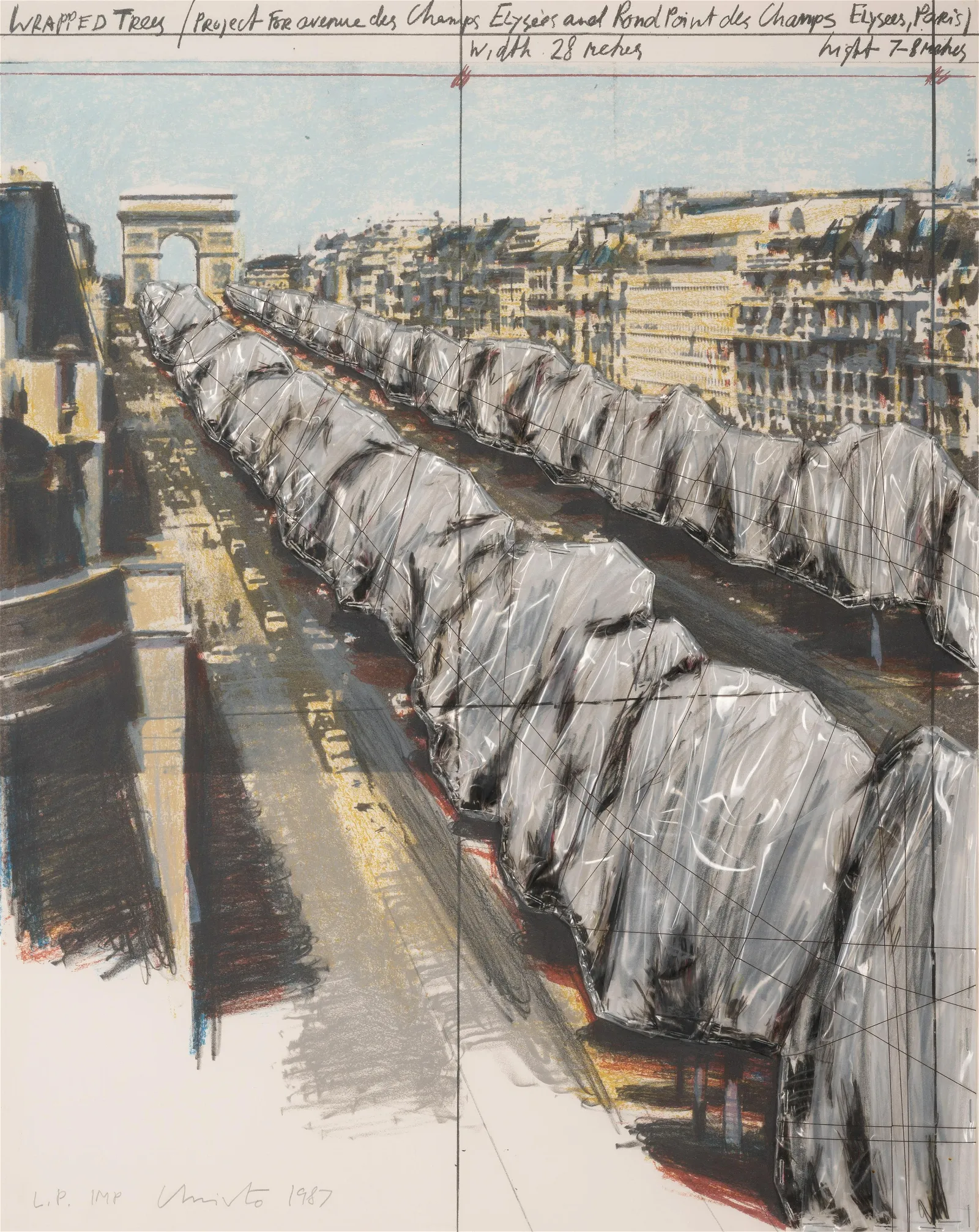 Wrapped Trees, Project for the Avenue des Champs-Elysees, Paris, 1987