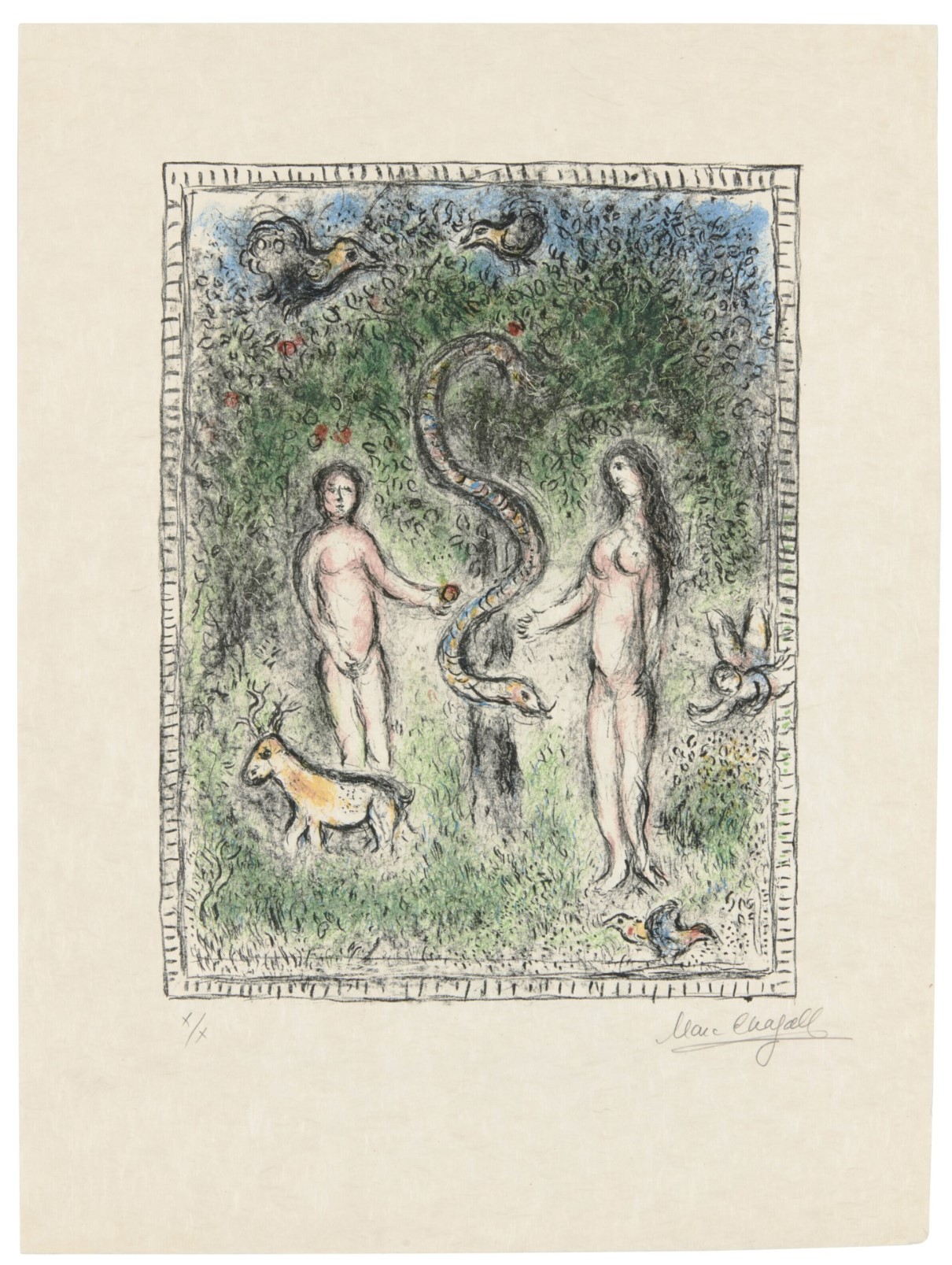 Adam, Eve et le Serpent (Mourlot 914)