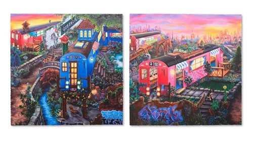 Subway Village Diptych
