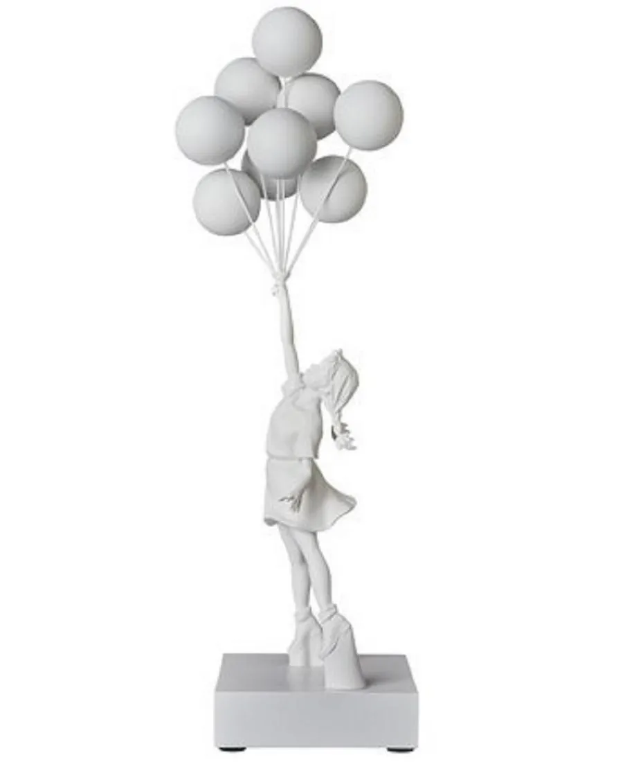 Flying Balloons Girl White (after)