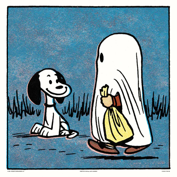 Peanuts Snoopy and Ghost Poster