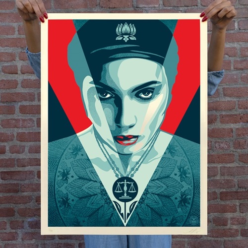 Shepard Fairey - Justice Woman - Red