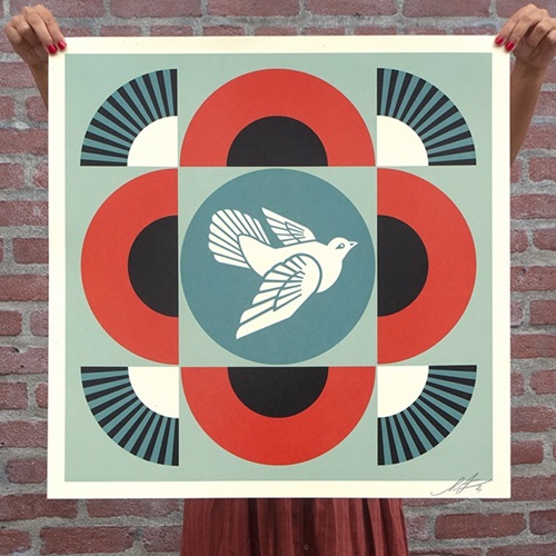 Shepard Fairey - Dove Geometric - Offset (Red)