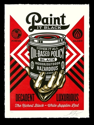 Shepard Fairey - Paint It Black - Positive Propaganda Letterpress