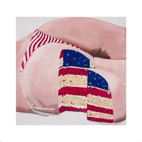 American Flag Sponge Butt Cake