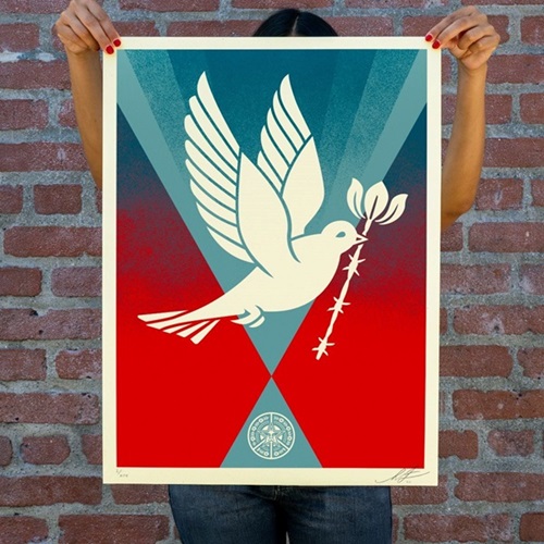 Barb Wire Dove Screenprint